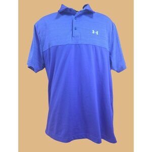 Under Armour Mens HeatGear Loose Purple Polo Large